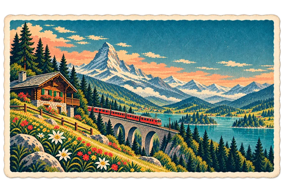 Organise your travel bookings: Travary postcard art